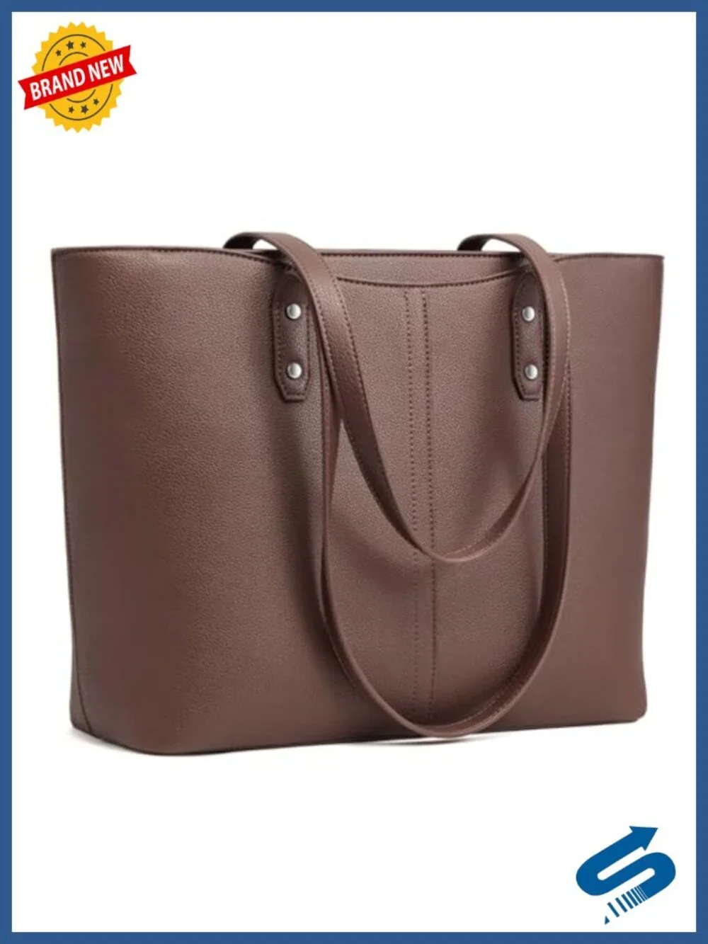 Large Work Tote Bag Women Vegan Leather Laptop Compartment Travel Commuter